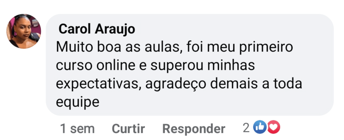 Depoimento da aluna Carol