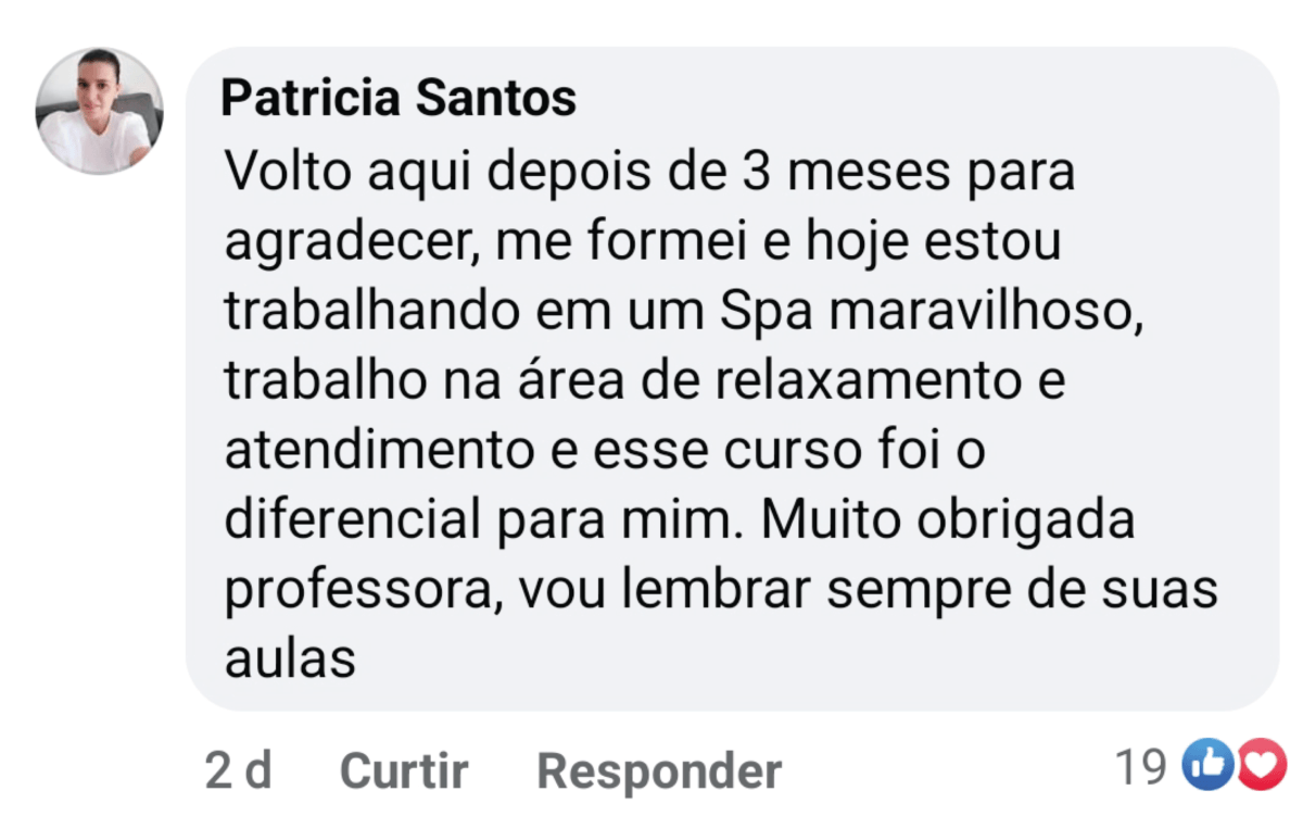 Depoimento da aluna Patrícia
