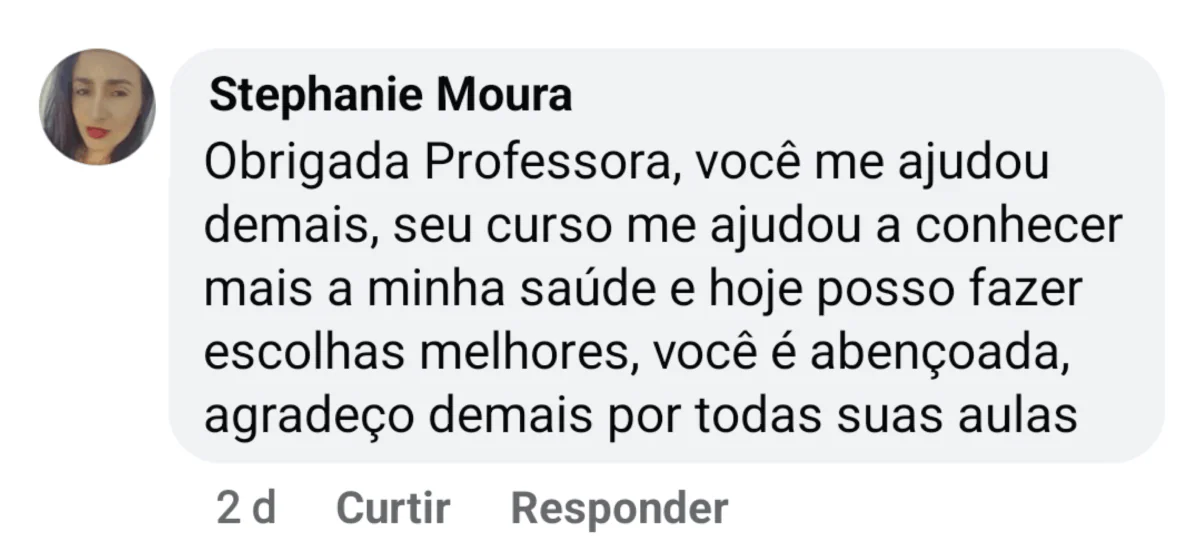 Depoimento da aluna Sthe
