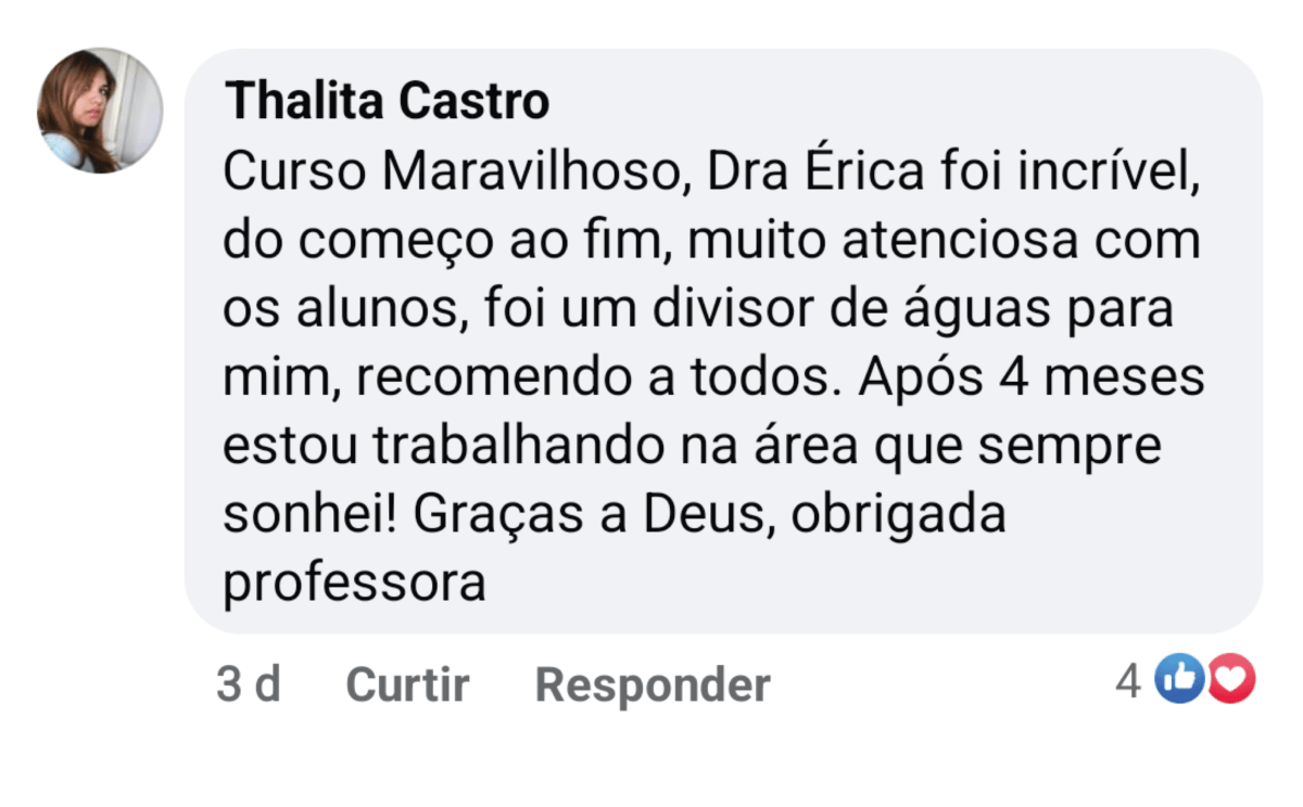 Depoimento da aluna Thalita
