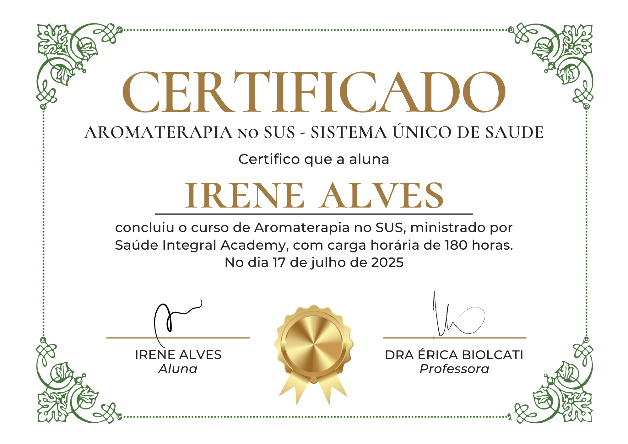 Aromaterapia no SUS.diploma